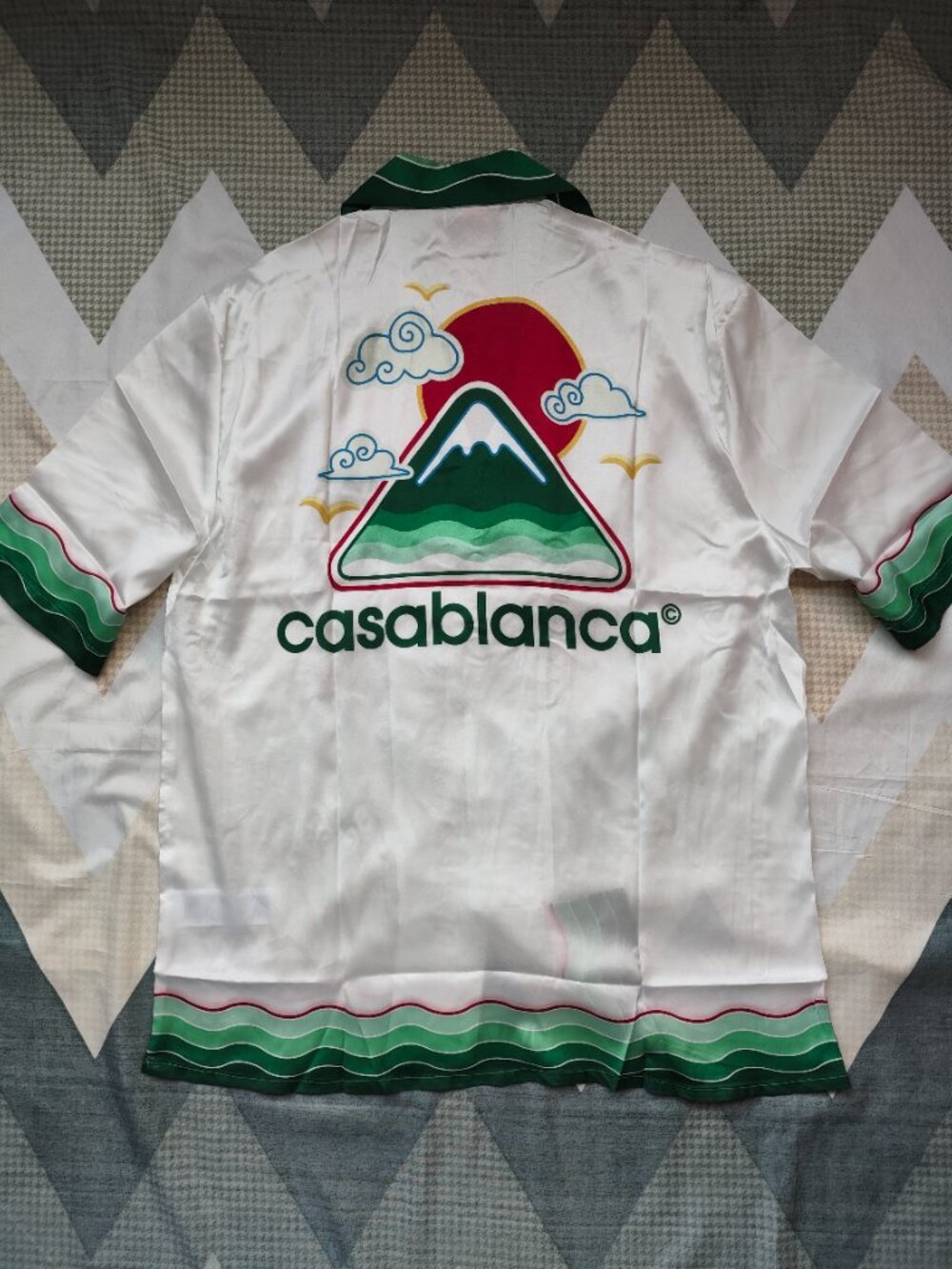 Casablanca White Silk Short-Sleeve Bowling Shirt - Picture 2 of 7